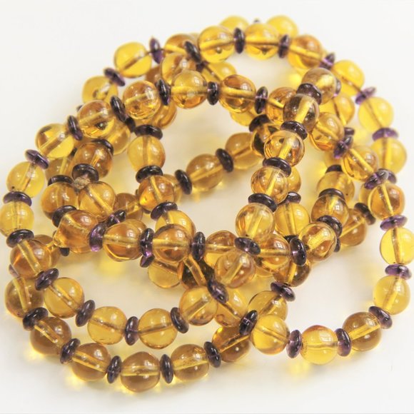 NECKLACE Jewelry - 40" VINTAGE ART DECO FLAPPER GLASS NECKLACE